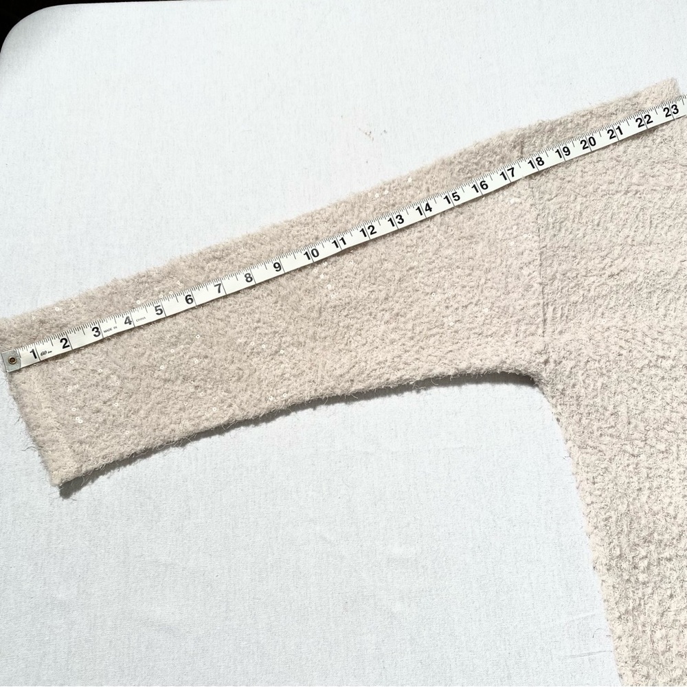 Heed Creamy White Sequin Pullover Sweater, Size Xs - image 8